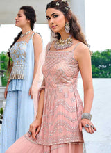 Load image into Gallery viewer, Light Peach Embroidered Stylish Sharara Style Suit fashionandstylish.myshopify.com
