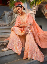Load image into Gallery viewer, Light Peach Stylish Embroidered Palazzo Style Suit fashionandstylish.myshopify.com

