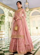 Load image into Gallery viewer, Light Pink Colored Heavy Embroidered Lehenga/ Pant Style Suit fashionandstylish.myshopify.com
