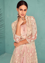Load image into Gallery viewer, Light Pink Embroidered Jacket Style Lehenga
