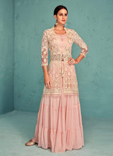 Load image into Gallery viewer, Light Pink Embroidered Jacket Style Lehenga

