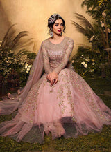 Load image into Gallery viewer, Light Pink Floral Embroidered Gown Style Anarkali Suit fashionandstylish.myshopify.com
