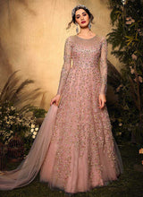 Load image into Gallery viewer, Light Pink Floral Embroidered Gown Style Anarkali Suit fashionandstylish.myshopify.com
