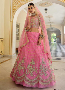 Light Pink Floral Embroidered Stylish Wedding Lehenga fashionandstylish.myshopify.com