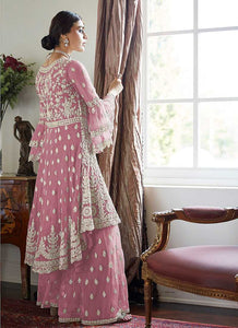 Light Pink Heavy Embroidered Sharara Style Suit fashionandstylish.myshopify.com