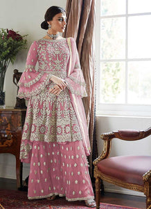 Light Pink Heavy Embroidered Sharara Style Suit fashionandstylish.myshopify.com