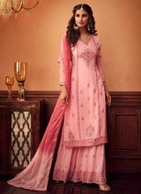 Load image into Gallery viewer, Light Pink Heavy Embroidered Sharara Style Suit fashionandstylish.myshopify.com
