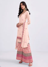 Load image into Gallery viewer, Light Pink and Peach Embroidered Gharara Suit
