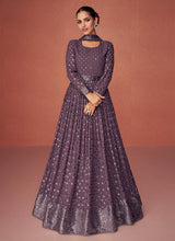 Load image into Gallery viewer, Light Purple Heavy Embroidered Floor touch Kalidar Anarkali
