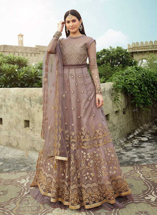 Light Purple Heavy Embroidered Gown Style Anarkali fashionandstylish.myshopify.com