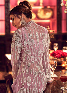 Light Purple Heavy Embroidered High Slit Palazzo Style Suit fashionandstylish.myshopify.com
