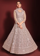 Light Purple Heavy Embroidered Kalidar Anarkali