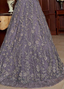 Light Purple Heavy Embroidered Lehenga Style Anarkali fashionandstylish.myshopify.com