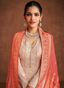 Light Purple and Peach Lucknowi Embroidered Sharara Suit fashionandstylish.myshopify.com