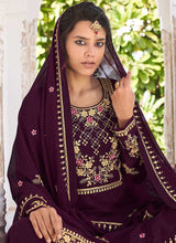 Load image into Gallery viewer, Lilac Heavy Embroidered Sharara Style Suit fashionandstylish.myshopify.com
