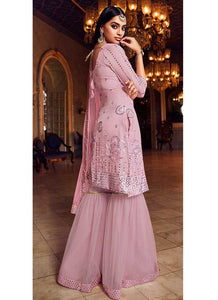Lilac Mirror Embroidered Gharara Style Suit fashionandstylish.myshopify.com