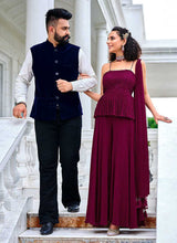 Load image into Gallery viewer, Magenta Embroidered Stylish Sharara Style Suit fashionandstylish.myshopify.com
