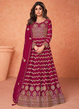 Load image into Gallery viewer, Magenta Heavy Embroidered Kalidar Anarkali fashionandstylish.myshopify.com
