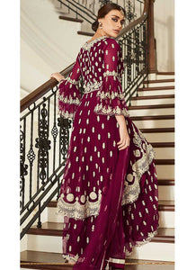 Magenta Pink Heavy Embroidered Sharara Style Suit fashionandstylish.myshopify.com