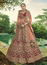 Load image into Gallery viewer, Maroon And Gold Heavy Embroidered Velvet Lehenga Outfit fashionandstylish.myshopify.com
