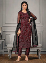 Load image into Gallery viewer, Maroon Heavy Embroidered Designer Stylish Pant Suit fashionandstylish.myshopify.com
