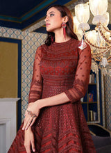 Load image into Gallery viewer, Maroon Heavy Embroidered Gown Style Anarkali fashionandstylish.myshopify.com
