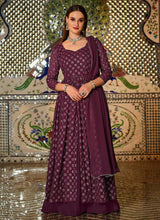 Load image into Gallery viewer, Maroon Sequin Embroidered Lehenga Style Anarkali fashionandstylish.myshopify.com
