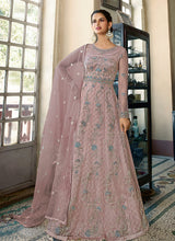 Load image into Gallery viewer, Mauve Floral Heavy Embroidered Gown Style Anarkali
