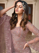 Load image into Gallery viewer, Mauve Heavy Embroidered Stylish Palazzo Suit fashionandstylish.myshopify.com
