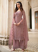 Load image into Gallery viewer, Mauve Heavy Embroidered Stylish Palazzo Suit fashionandstylish.myshopify.com
