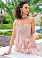 Load image into Gallery viewer, Mauve Pink Embroidered Stylish Sharara Style Suit fashionandstylish.myshopify.com
