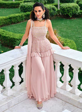 Load image into Gallery viewer, Mauve Pink Embroidered Stylish Sharara Style Suit fashionandstylish.myshopify.com
