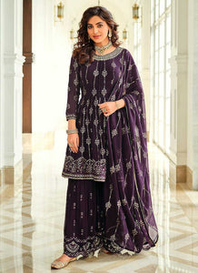 Mauve Purple Designer Sequins Work Gharara Suit fashionandstylish.myshopify.com