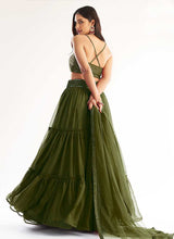 Load image into Gallery viewer, Mehendi Green Sequins Embroidered Stylish Lehenga Choli fashionandstylish.myshopify.com
