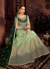 Load image into Gallery viewer, Mint and Green Embroidered Kalidar Designer Anarkali Suit fashionandstylish.myshopify.com
