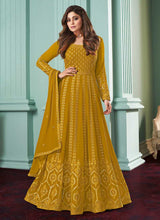 Load image into Gallery viewer, Mustard Heavy Embroidered Gown Style Anarkali fashionandstylish.myshopify.com

