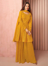 Load image into Gallery viewer, Mustard Heavy Embroidered Stylish Sharara Suit fashionandstylish.myshopify.com
