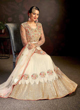 Load image into Gallery viewer, Off White Floral Embroidered Stylish Kalidar Anarkali fashionandstylish.myshopify.com
