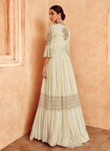 Load image into Gallery viewer, Off White Heavy Embroidered Anarkali Suit
