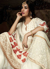 Load image into Gallery viewer, Off white Embroidered Lehenga Style Sharara Suit fashionandstylish.myshopify.com
