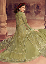 Load image into Gallery viewer, Pastel Green Heavy Embroidered Jacket Style Lehenga fashionandstylish.myshopify.com
