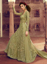 Load image into Gallery viewer, Pastel Green Heavy Embroidered Jacket Style Lehenga fashionandstylish.myshopify.com
