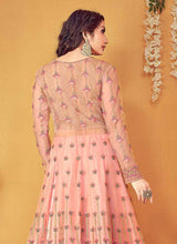 Load image into Gallery viewer, Peach Floral Embroidered Designer Lehenga Style Anarkali fashionandstylish.myshopify.com
