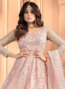 Peach Heavy Embroidered Gown Style Anarkali fashionandstylish.myshopify.com