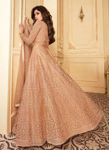 Load image into Gallery viewer, Peach Heavy Embroidered Kalidar Gown Style Anarkali fashionandstylish.myshopify.com
