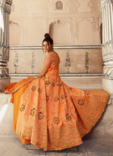 Load image into Gallery viewer, Peach Heavy Embroidered Lehenga Style Anarkali fashionandstylish.myshopify.com
