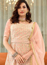 Load image into Gallery viewer, Peach Heavy Embroidered Stylish Gharara Suit
