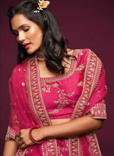 Load image into Gallery viewer, Pink And Gold Silk Embroidered Stylish Lehenga Choli fashionandstylish.myshopify.com
