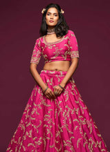 Load image into Gallery viewer, Pink And Gold Silk Embroidered Stylish Lehenga Choli fashionandstylish.myshopify.com

