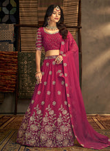 Load image into Gallery viewer, Pink And Gold Stylish Embroidered Lehenga Choli
